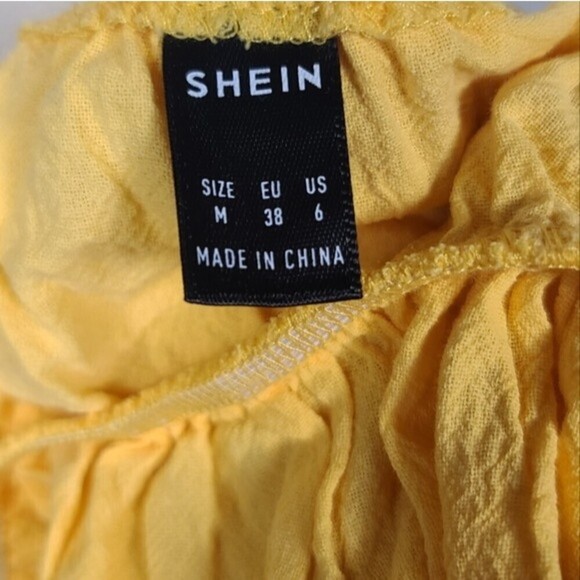 Shein Yellow Ruffle Front Tie Mini Sleeveless Dress 6 - Picture 5 of 6